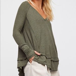 FREE PEOPLE LAGUNA THERMAL, moss green. large